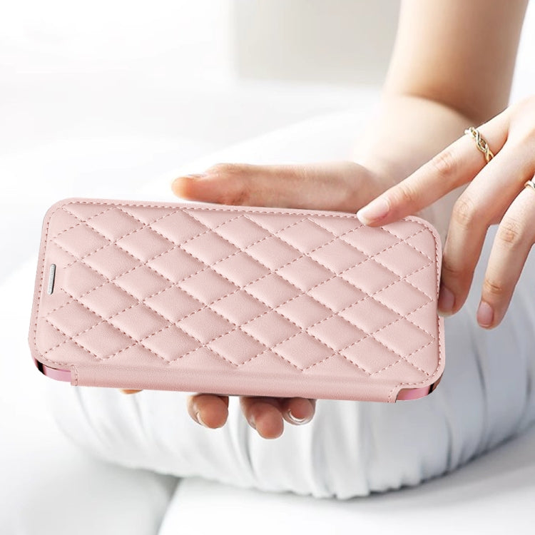 For Samsung Galaxy S23+ 5G Shield MagSafe RFID Anti-theft Rhombus Leather Phone Case(Pink) - free shipping - PMC TechLife - Order now!