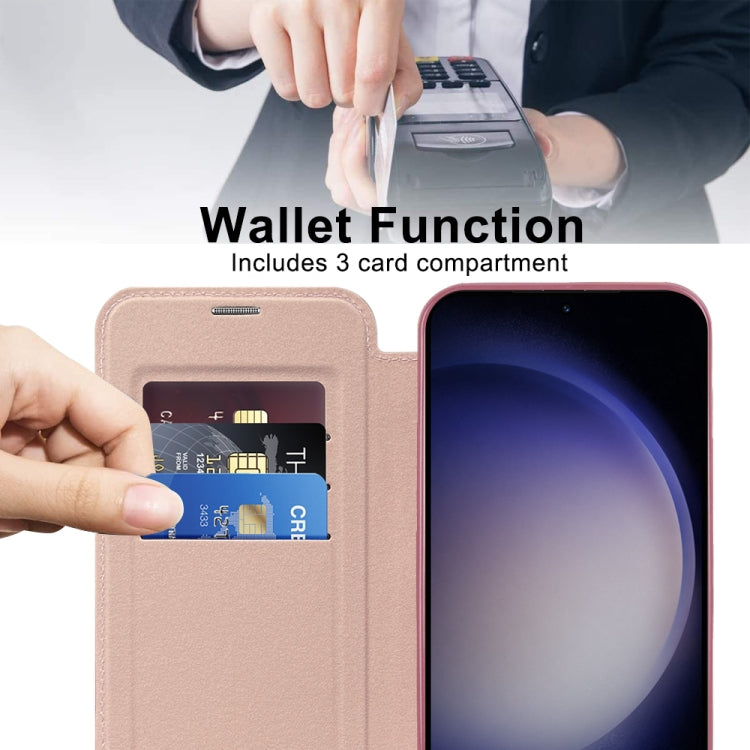 For Samsung Galaxy S24 5G Shield Magsafe RFID Anti-theft Rhombus Leather Phone Case(Pink) - Galaxy S24 5G Cases by PMC TechLife | Online Shopping South Africa | PMC TechLife