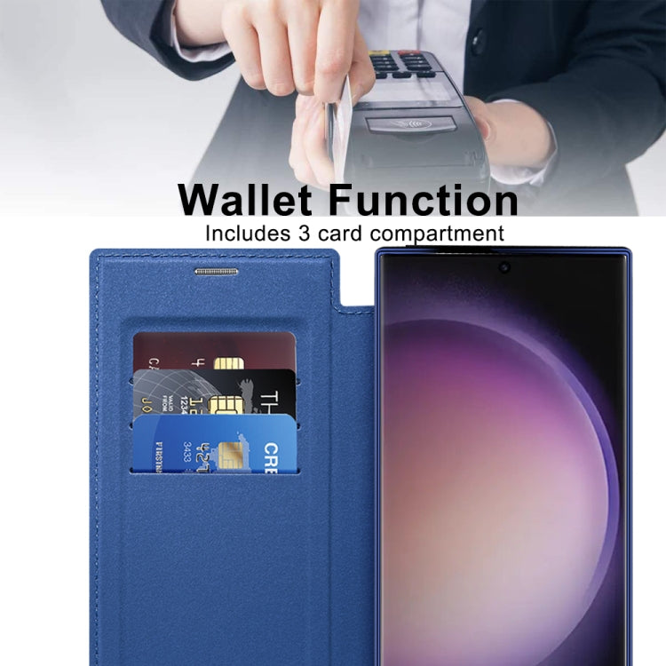 For Samsung Galaxy S24 Ultra 5G Shield Magsafe RFID Anti-theft Rhombus Leather Phone Case(Dark Blue) - Galaxy S24 Ultra 5G Cases by PMC TechLife | Online Shopping South Africa | PMC TechLife