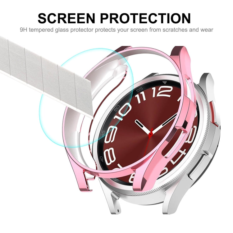For Samsung Galaxy Watch6 Classic 43mm ENKAY Hat-Prince Electroplated Soft TPU Case + 0.2mm 9H Glass Screen Protector(Silver) - Watch Cases by ENKAY | Online Shopping South Africa | PMC TechLife