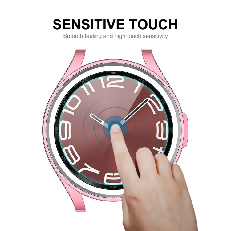 For Samsung Galaxy Watch6 Classic 47mm ENKAY Hat-Prince Electroplated Soft TPU Case + 0.2mm 9H Glass Screen Protector(Rose Gold) - Watch Cases by ENKAY | Online Shopping South Africa | PMC TechLife