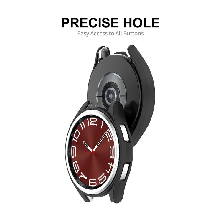 For Samsung Galaxy Watch6 Classic 47mm ENKAY Hat-Prince Electroplated Hard PC Case + 0.2mm 9H Glass Screen Protector(Rose Gold) - Watch Cases by ENKAY | Online Shopping South Africa | PMC TechLife