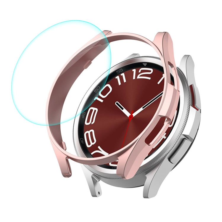 For Samsung Galaxy Watch6 Classic 43mm ENKAY Hat-Prince Electroplated Hard PC Case + 0.2mm 9H Glass Screen Protector(Rose Gold) - Watch Cases by ENKAY | Online Shopping South Africa | PMC TechLife