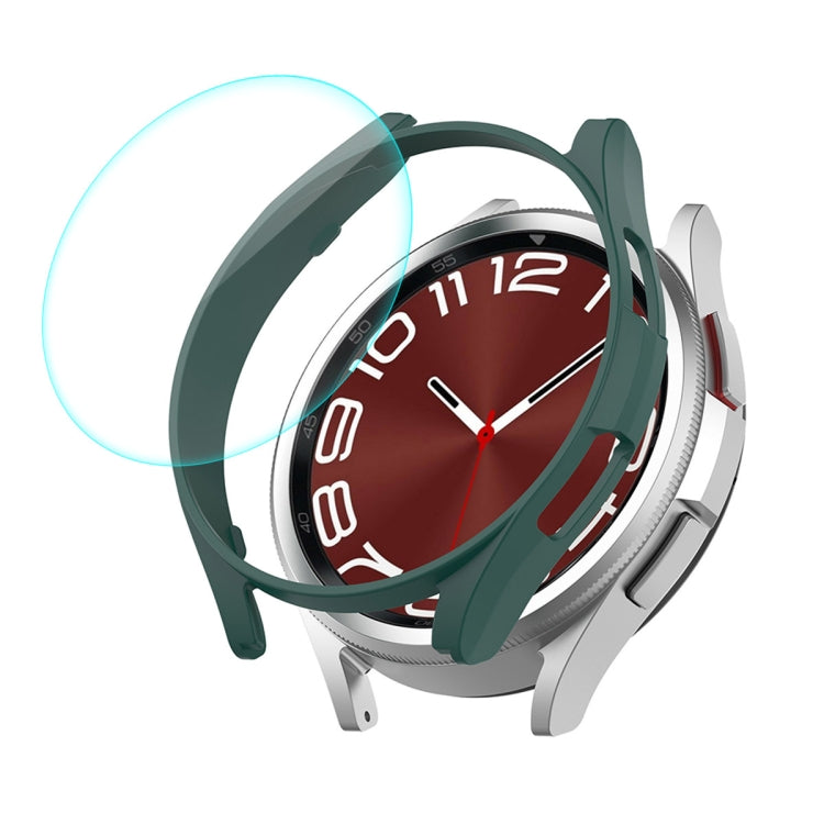 For Samsung Galaxy Watch6 Classic 43mm ENKAY Hat-Prince Electroplated Hard PC Case + 0.2mm 9H Glass Screen Protector(Dark Green) - Watch Cases by ENKAY | Online Shopping South Africa | PMC TechLife | Buy Now Pay Later Mobicred