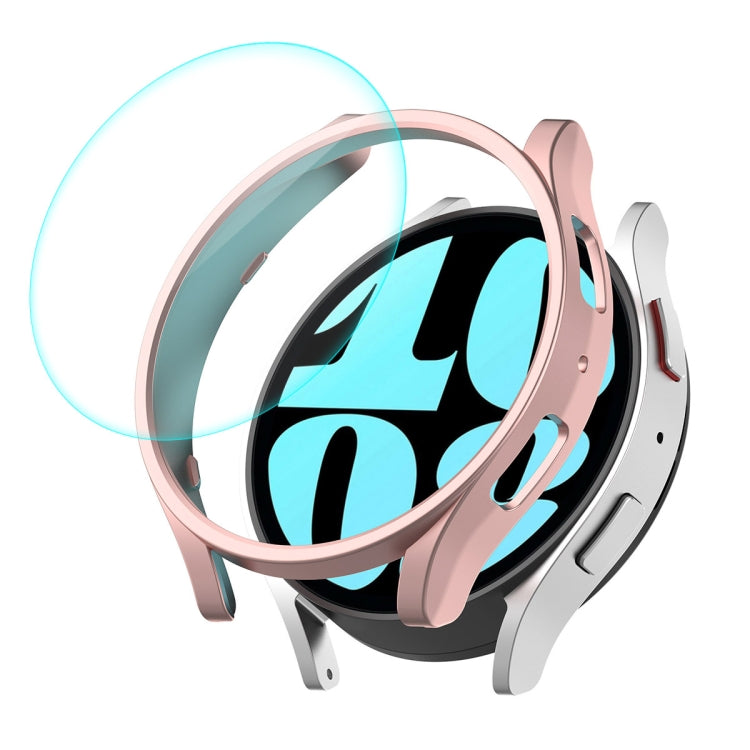 For Samsung Galaxy Watch6 40mm ENKAY Hat-Prince Electroplated Hard PC Case + 0.2mm 9H Glass Screen Protector(Rose Gold) - Watch Cases by ENKAY | Online Shopping South Africa | PMC TechLife
