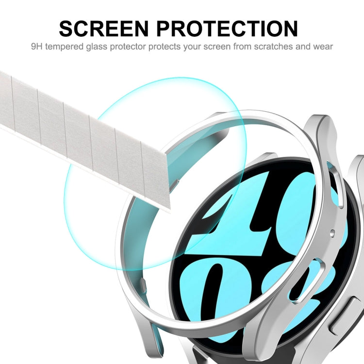 For Samsung Galaxy Watch6 40mm ENKAY Hat-Prince Electroplated Hard PC Case + 0.2mm 9H Glass Screen Protector(Dark Green) - Watch Cases by ENKAY | Online Shopping South Africa | PMC TechLife | Buy Now Pay Later Mobicred
