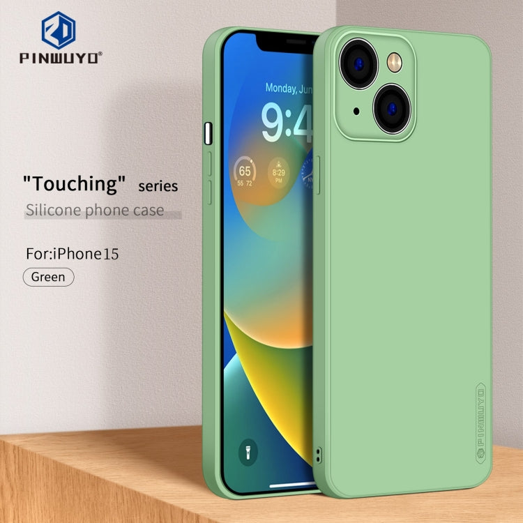 For iPhone 15 PINWUYO Sense Series Liquid Silicone TPU Phone Case(Green) - free shipping - PMC TechLife - Order now!