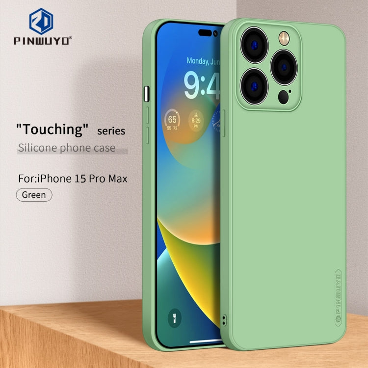 For iPhone 15 Pro Max PINWUYO Sense Series Liquid Silicone TPU Phone Case(Green) - free shipping - PMC TechLife - Order now!