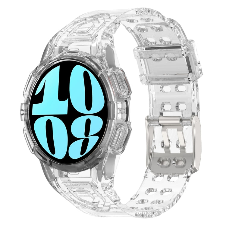 For Samsung Galaxy Watch6 44mm TPU Integrated Silicone Watch Band(Transparent White) - free shipping - PMC TechLife - Order now!