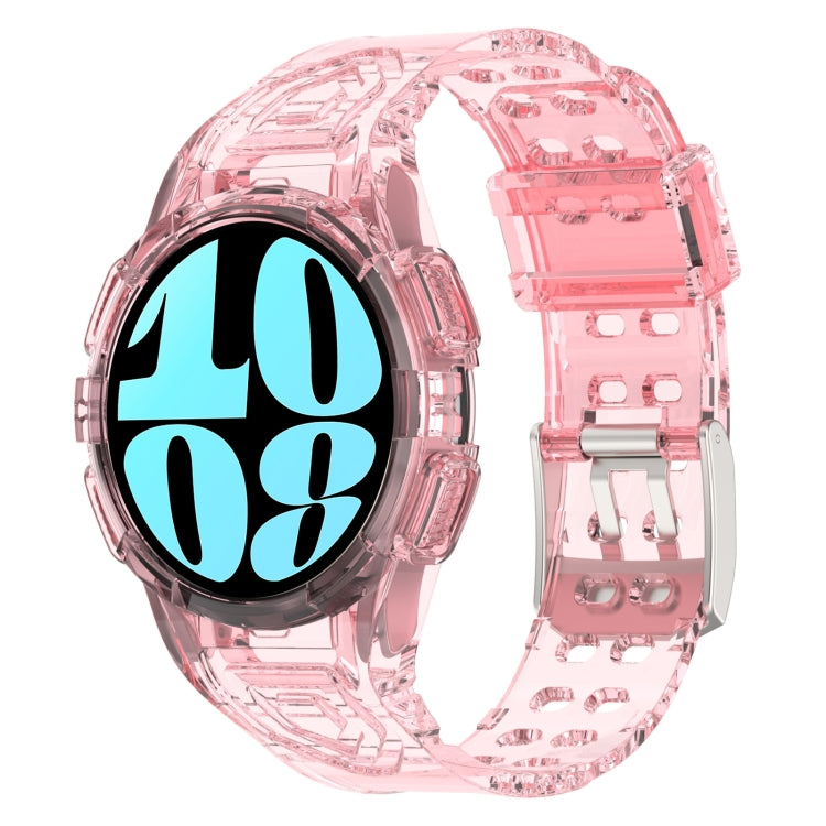 For Samsung Galaxy Watch6 44mm TPU Integrated Silicone Watch Band(Transparent Pink) - free shipping - PMC TechLife - Order now!