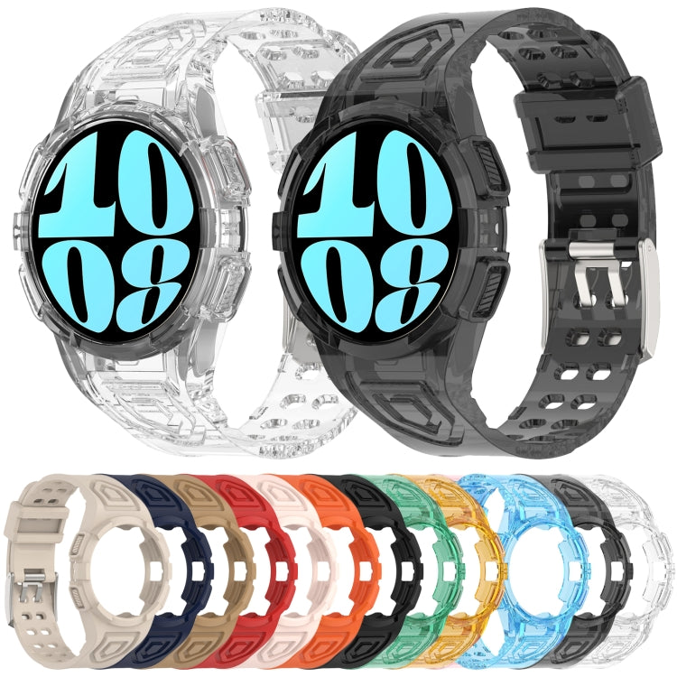 For Samsung Galaxy Watch6 44mm TPU Integrated Silicone Watch Band(Transparent White) - free shipping - PMC TechLife - Order now!