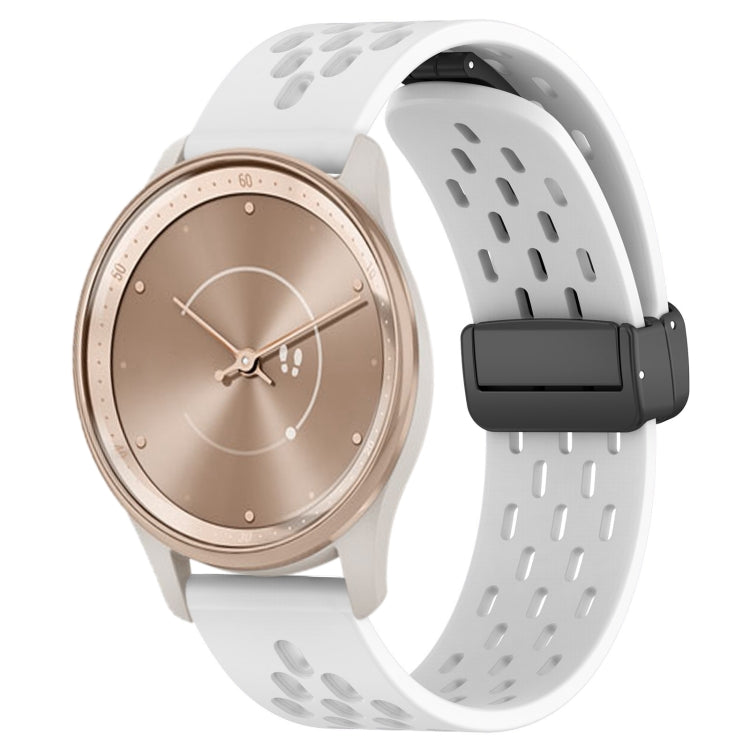 Compatible with GarminMove Trend 20mm Folding Magnetic Clasp Silicone Watch Band(White) - free shipping - PMC TechLife - Order now!