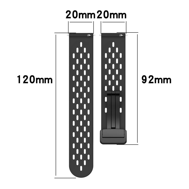 For Amazfit Pop 20mm Folding Magnetic Clasp Silicone Watch Band(White) - free shipping - PMC TechLife - Order now!