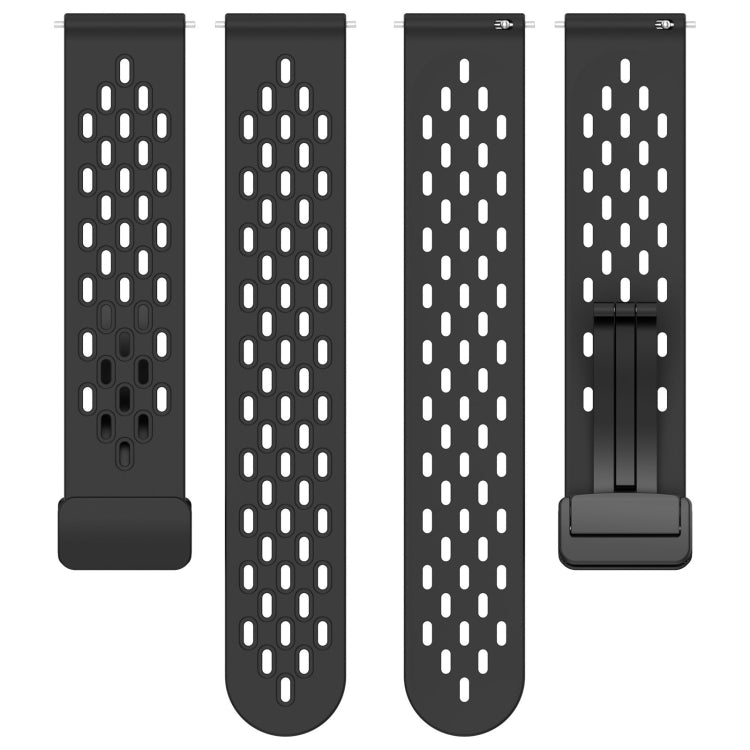 For Samsung Galaxy Watch 46mm 22mm Folding Magnetic Clasp Silicone Watch Band(Black) - free shipping - PMC TechLife - Order now!