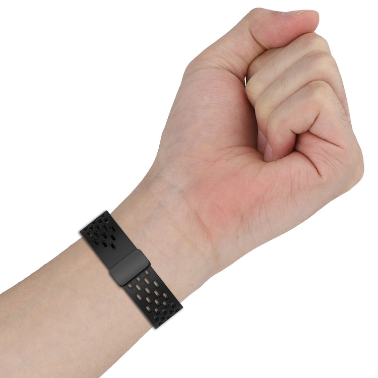 For Samsung Galaxy Watch 46mm 22mm Folding Magnetic Clasp Silicone Watch Band(Black) - free shipping - PMC TechLife - Order now!