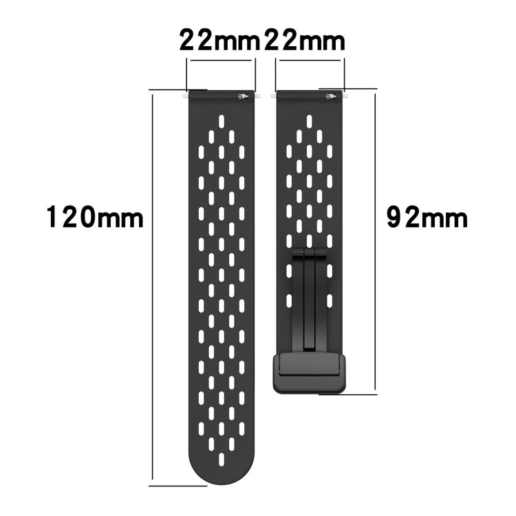 For Amazfit GTR 4 Pro 22mm Folding Magnetic Clasp Silicone Watch Band(Blue) - free shipping - PMC TechLife - Order now!
