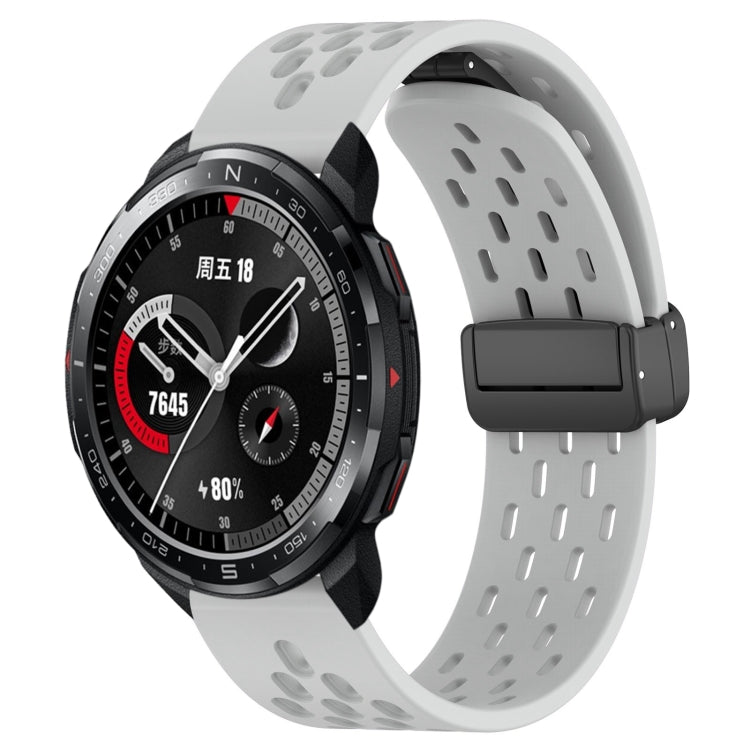 For Honor Watch GS Pro 22mm Folding Magnetic Clasp Silicone Watch Band(Light Grey) - Watch Bands by PMC TechLife | Online Shopping South Africa | PMC TechLife | Buy Now Pay Later Mobicred