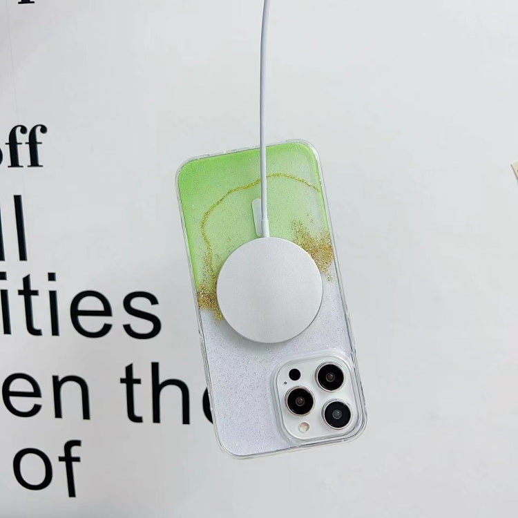 For iPhone 15 Gilding MagSafe Hybrid Clear TPU Phone Case(Yellow) - free shipping - PMC TechLife - Order now!