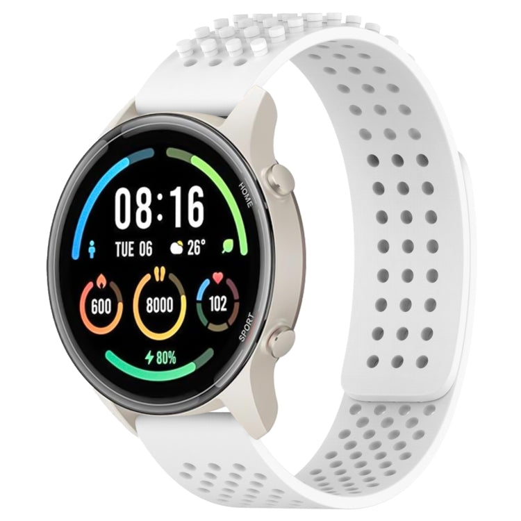 For Xiaomi MI Watch Sport 22mm Holes Breathable 3D Dots Silicone Watch Band(White) - free shipping - PMC TechLife - Order now!