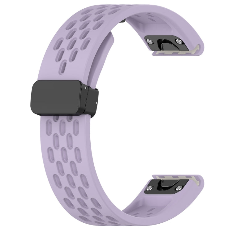 Compatible with Garmin Quatix 7 Pro 22mm Folding Buckle Hole Silicone Watch Band(Purple) - free shipping - PMC TechLife - Order now!