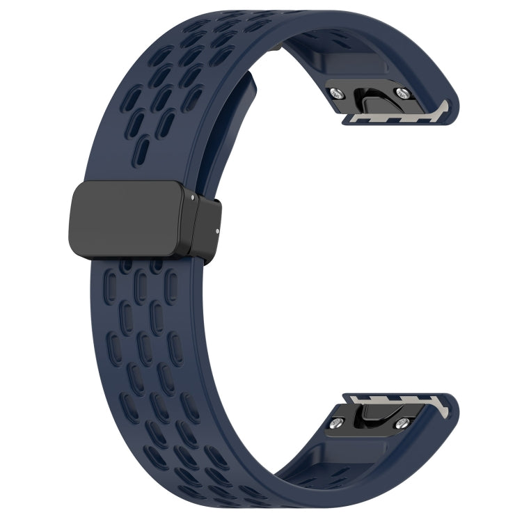 Compatible with Garmin Enduro 2 26mm Folding Buckle Hole Silicone Watch Band(Midnight Blue) - free shipping - PMC TechLife - Order now!