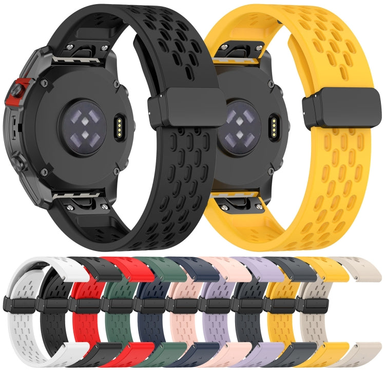 Compatible with Garmin Fenix 5X Plus 26mm Folding Buckle Hole Silicone Watch Band(Midnight Blue) - free shipping - PMC TechLife - Order now!