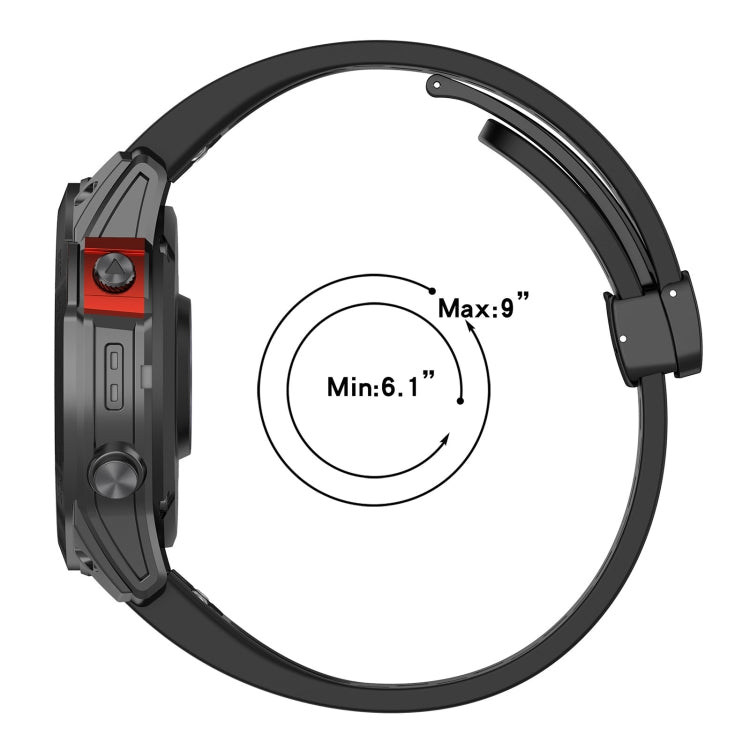 Compatible with Garmin Fenix 6X Pro 26mm Folding Buckle Hole Silicone Watch Band(Dark Green) - free shipping - PMC TechLife - Order now!