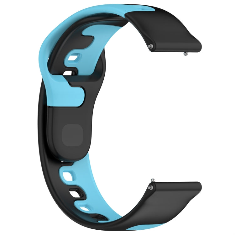 For Samsung Galaxy Watch Active 20mm Double Color Silicone Watch Band(Black+Blue) - Watch Bands by PMC TechLife | Online Shopping South Africa | PMC TechLife