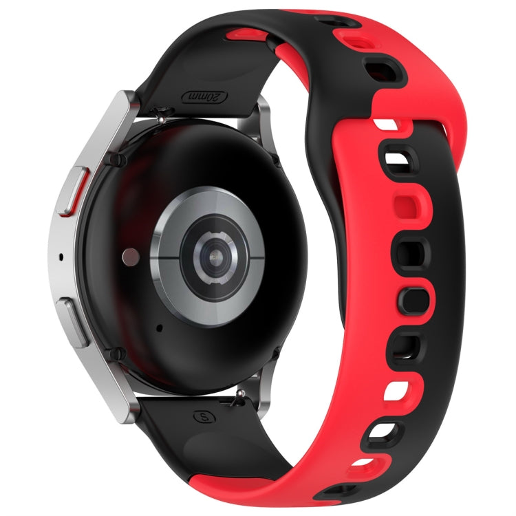 For Samsung Galaxy Watch3 41mm 20mm Double Color Silicone Watch Band(Black+Red) - free shipping - PMC TechLife - Order now!