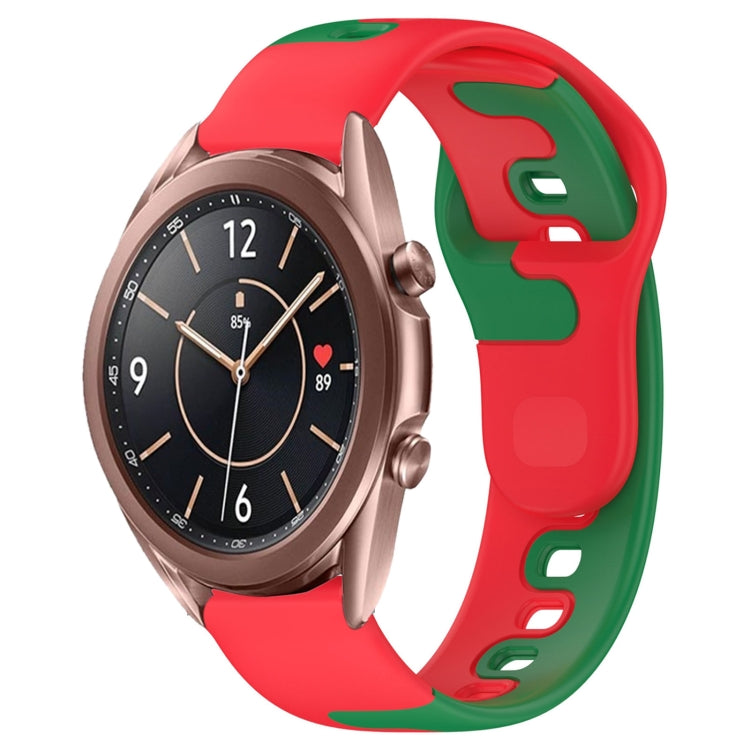 For Samsung Galaxy Watch3 41mm 20mm Double Color Silicone Watch Band(Red+Green) - free shipping - PMC TechLife - Order now!