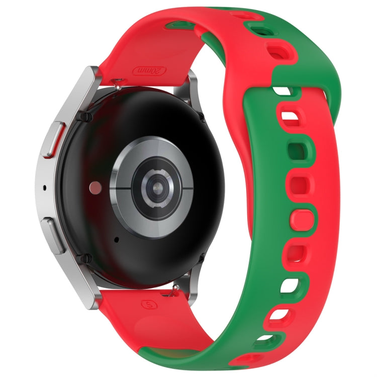 For Samsung Galaxy Watch3 41mm 20mm Double Color Silicone Watch Band(Red+Green) - free shipping - PMC TechLife - Order now!