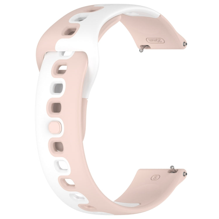 For Samsung Galaxy Watch3 41mm 20mm Double Color Silicone Watch Band(Pink+White) - Watch Bands by PMC TechLife | Online Shopping South Africa | PMC TechLife