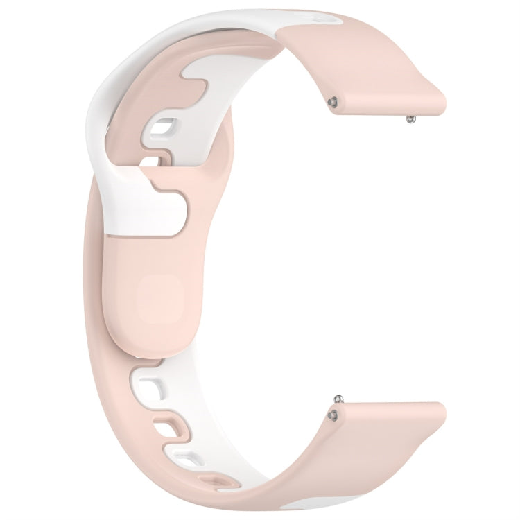 For Samsung Galaxy Watch3 41mm 20mm Double Color Silicone Watch Band(Pink+White) - Watch Bands by PMC TechLife | Online Shopping South Africa | PMC TechLife