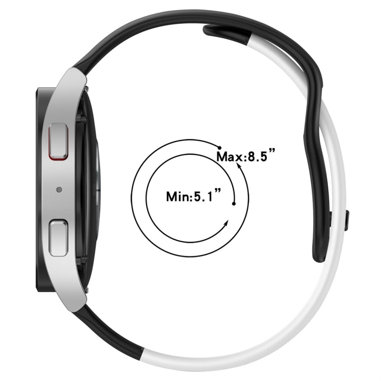 For Samsung Galaxy Watch3 41mm 20mm Double Color Silicone Watch Band(Black+Gray) - Watch Bands by PMC TechLife | Online Shopping South Africa | PMC TechLife