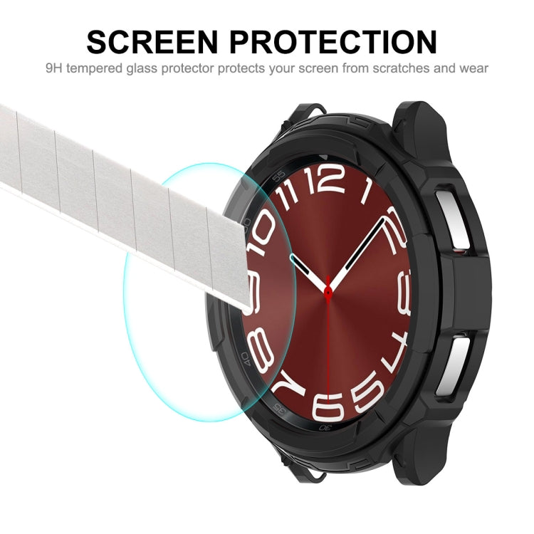 For Samsung Galaxy Watch6 Classic 47mm ENKAY Hat-Prince 2 in 1 TPU Armor Watch Case + 0.2mm 9H Tempered Glass Screen Protector(White) - Watch Cases by ENKAY | Online Shopping South Africa | PMC TechLife