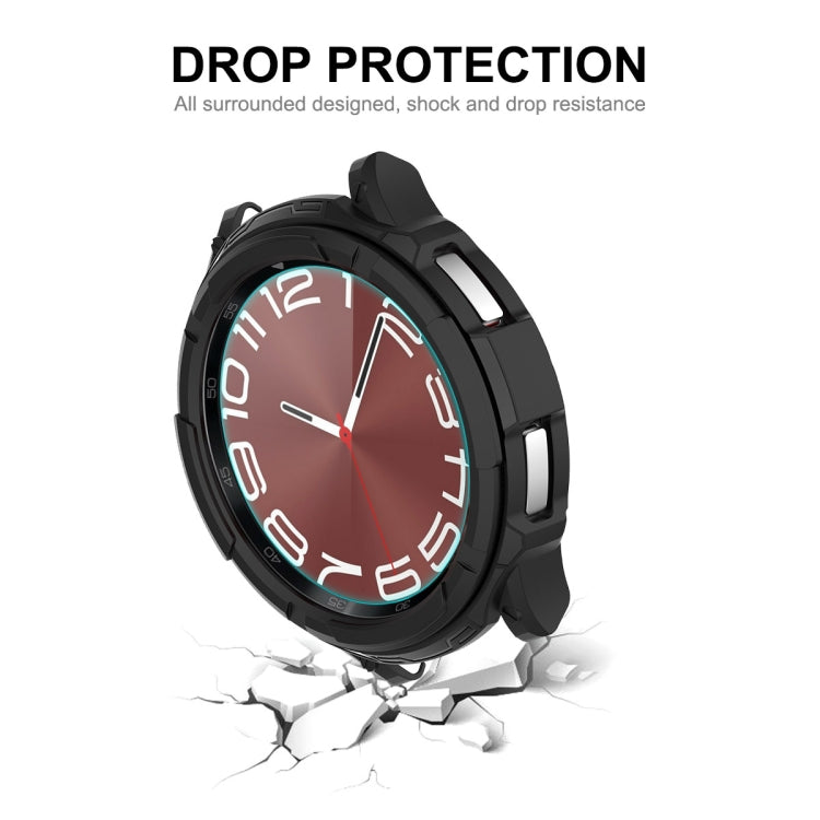 For Samsung Galaxy Watch6 Classic 43mm ENKAY Hat-Prince 2 in 1 TPU Armor Watch Case + 0.2mm 9H Tempered Glass Screen Protector(White) - Watch Cases by ENKAY | Online Shopping South Africa | PMC TechLife