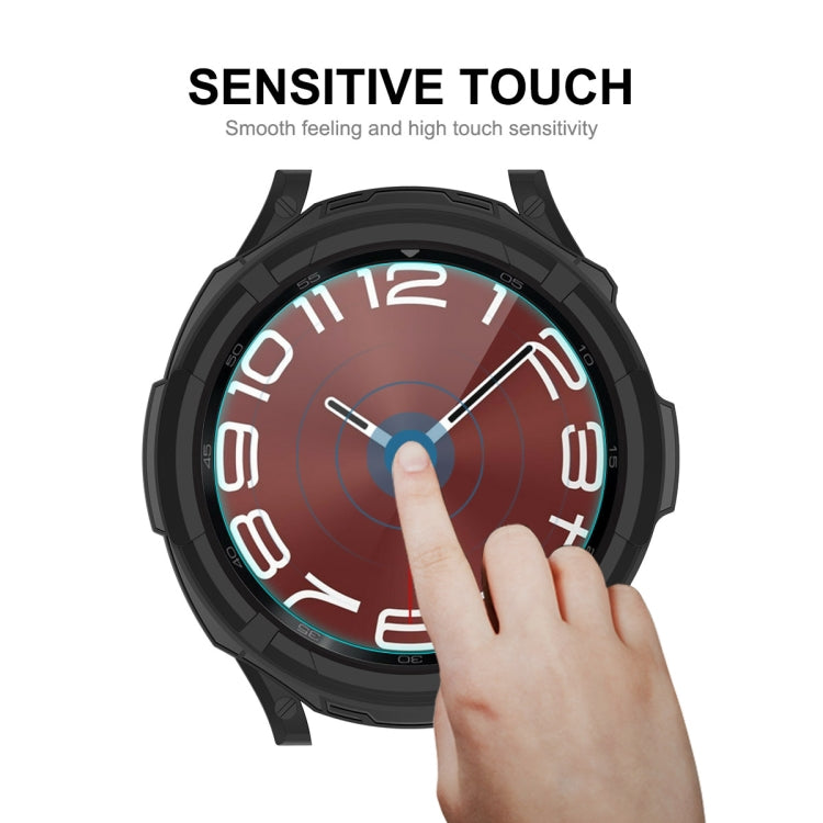 For Samsung Galaxy Watch6 Classic 43mm ENKAY Hat-Prince 2 in 1 TPU Armor Watch Case + 0.2mm 9H Tempered Glass Screen Protector(Black) - Watch Cases by ENKAY | Online Shopping South Africa | PMC TechLife