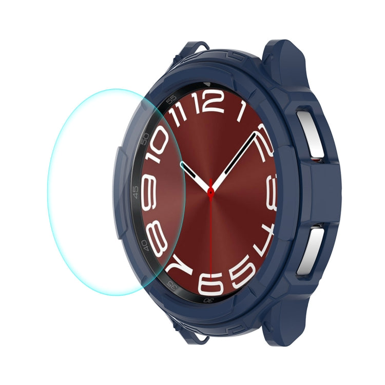 For Samsung Galaxy Watch6 Classic 43mm ENKAY Hat-Prince 2 in 1 TPU Armor Watch Case + 0.2mm 9H Tempered Glass Screen Protector(Dark Blue) - Watch Cases by ENKAY | Online Shopping South Africa | PMC TechLife | Buy Now Pay Later Mobicred