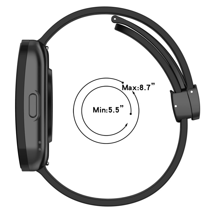 For Amazfit Bip 5 Folding Magnetic Clasp Silicone Watch Band(Black) - free shipping - PMC TechLife - Order now!