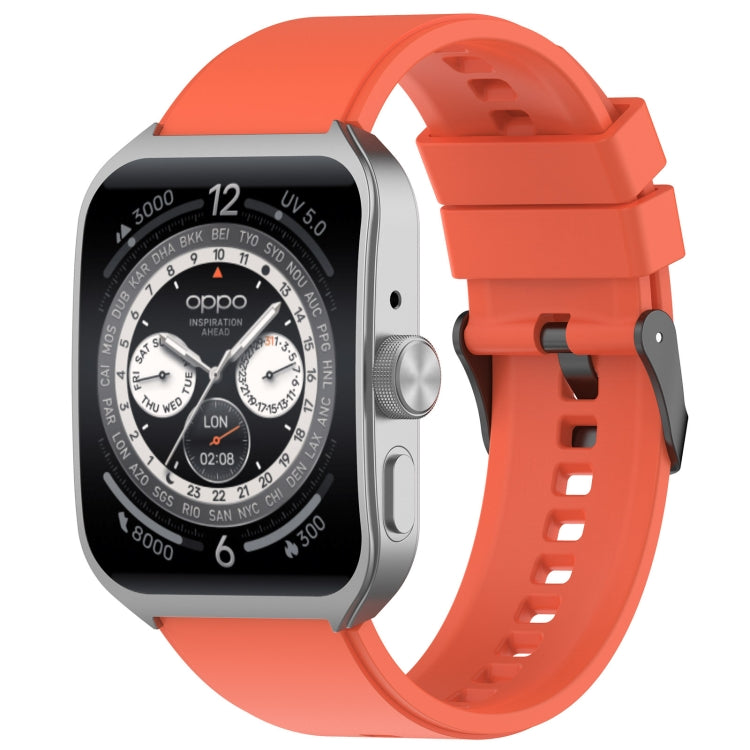 For OPPO Watch 4 Pro 22mm Solid Color Silicone Watch Band(Orange) -  by PMC TechLife | Online Shopping South Africa | PMC TechLife