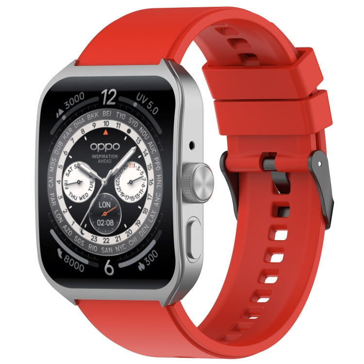 For OPPO Watch 4 Pro 22mm Solid Color Silicone Watch Band(Red) -  by PMC TechLife | Online Shopping South Africa | PMC TechLife