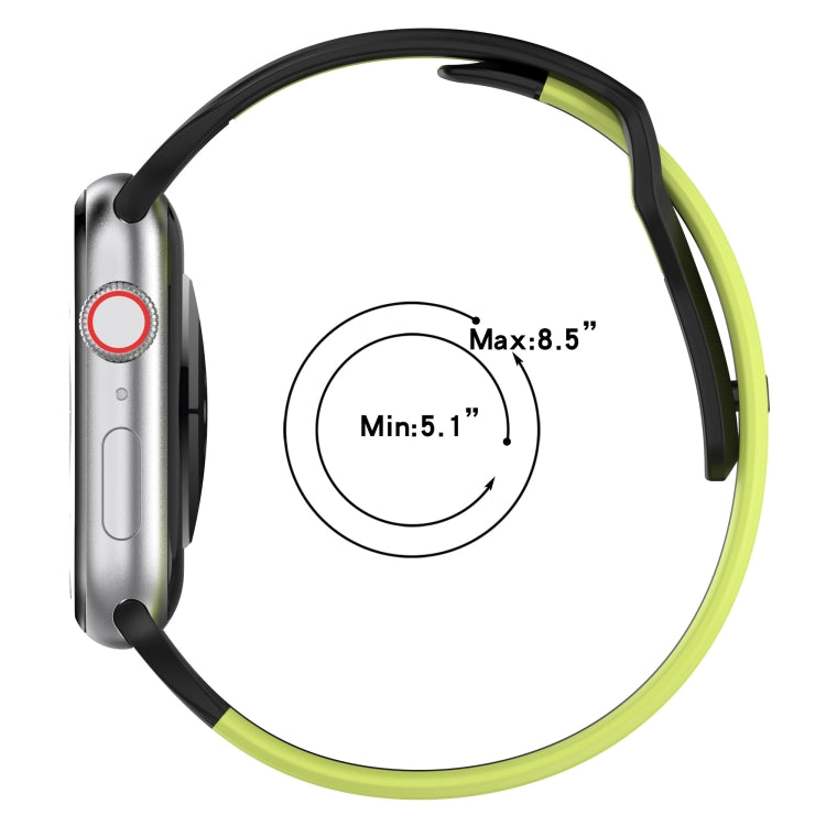 For Apple Watch SE 2022 40mm Double Color Silicone Watch Band(Black+White) - Watch Bands by PMC TechLife | Online Shopping South Africa | PMC TechLife