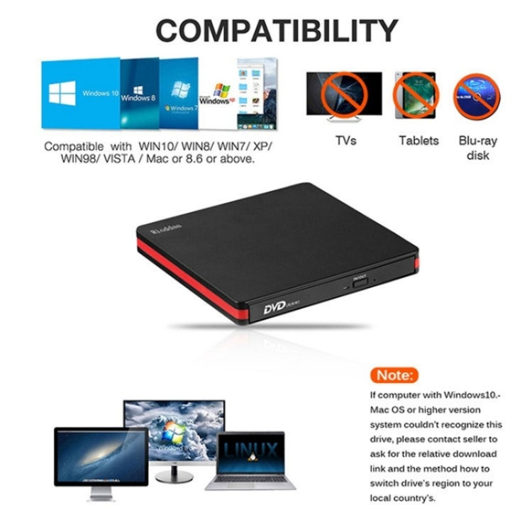 BT669 USB3.0 Laptop CD / DVD Burner Player Optical Drive Case External DVD Drive Enclosure - free shipping - PMC TechLife - Order now!