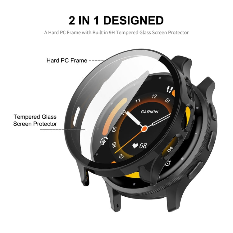 Compatible with Garmin Venu 3 ENKAY Hat-Prince Full Coverage PC + Tempered Glass Film Integrated Watch Case(Dark Blue) - Watch Cases by ENKAY | Online Shopping South Africa | PMC TechLife | Buy Now Pay Later Mobicred