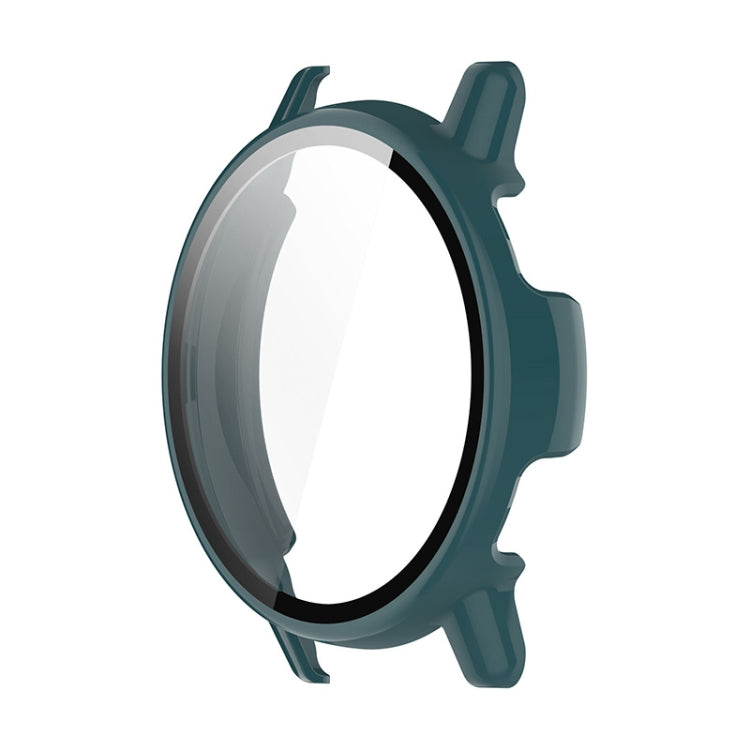 For Garmin Active 5 ENKAY Hat-Prince Full Coverage PC + Tempered Glass Film Integrated Watch Case(Dark Green) - Watch Cases by ENKAY | Online Shopping South Africa | PMC TechLife