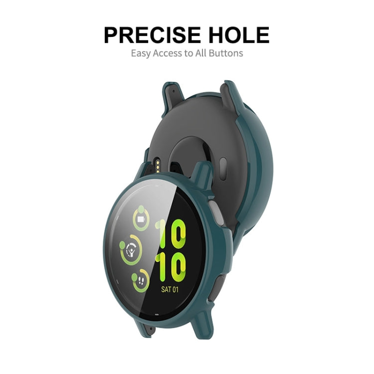 For Garmin Active 5 ENKAY Hat-Prince Full Coverage PC + Tempered Glass Film Integrated Watch Case(Dark Green) - Watch Cases by ENKAY | Online Shopping South Africa | PMC TechLife
