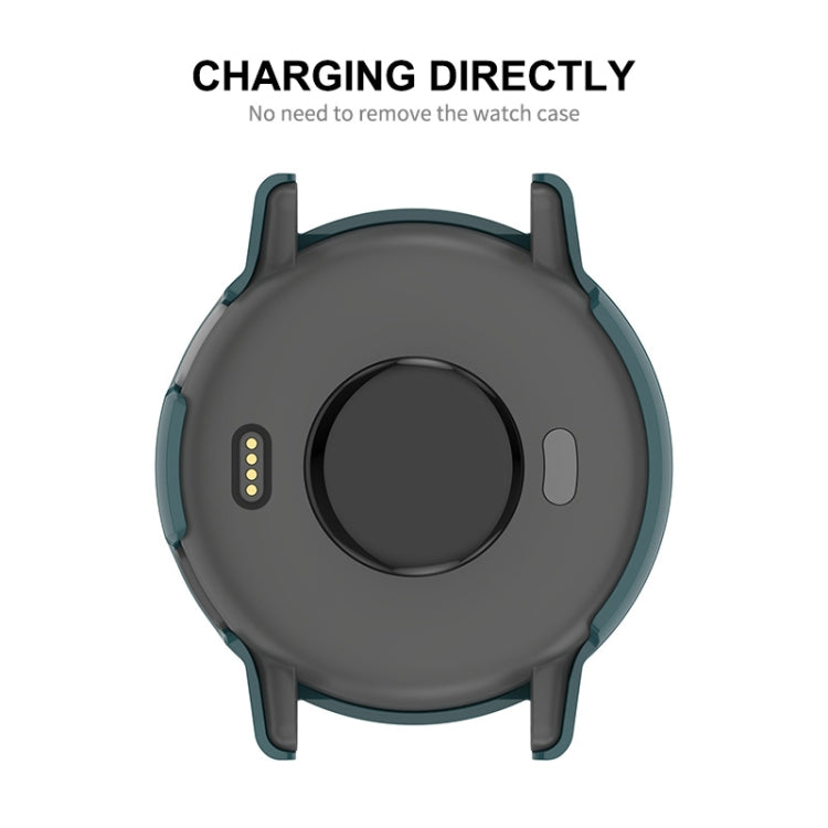 Compatible with Garmin Active 5 ENKAY Hat-Prince Full Coverage PC + Tempered Glass Film Integrated Watch Case(Ivory White) - Watch Cases by ENKAY | Online Shopping South Africa | PMC TechLife | Buy Now Pay Later Mobicred