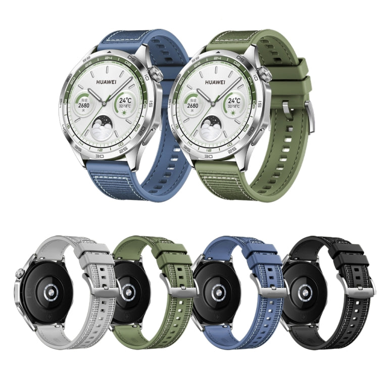 For Huawei Watch GT4 46mm Nylon Silicone Leather Watch Band(Gray) - free shipping - PMC TechLife - Order now!