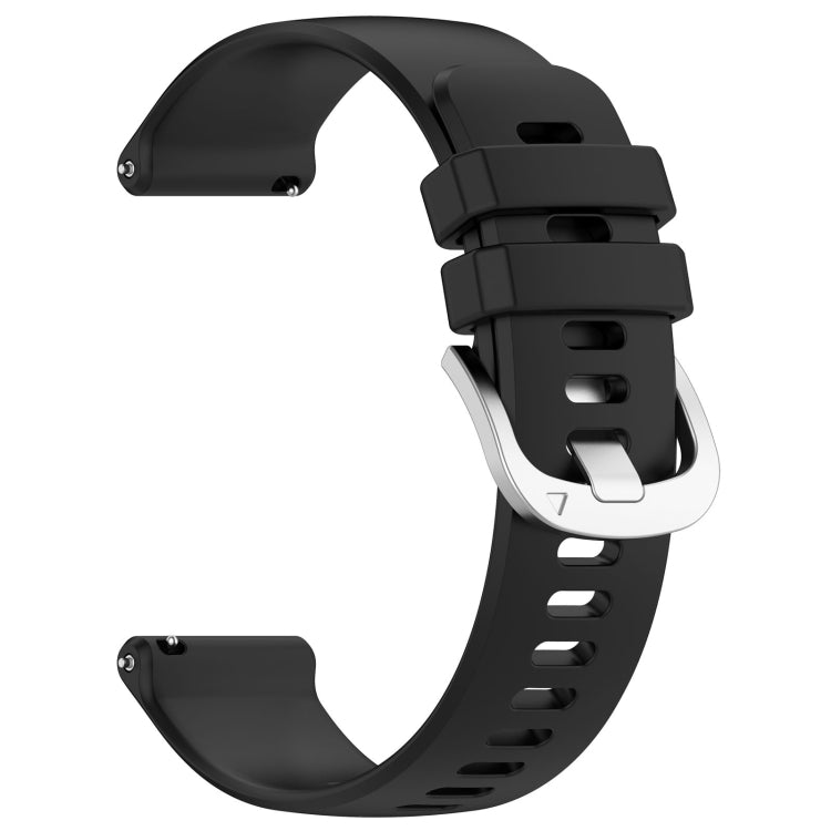 For Huawei Watch GT4 46mm 22mm Liquid Glossy Silver Buckle Silicone Watch Band(Black) - Watch Bands by PMC TechLife | Online Shopping South Africa | PMC TechLife | Buy Now Pay Later Mobicred