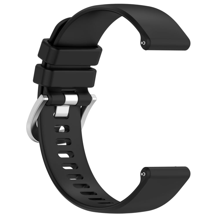For Huawei Watch GT4 46mm 22mm Liquid Glossy Silver Buckle Silicone Watch Band(Black) - Watch Bands by PMC TechLife | Online Shopping South Africa | PMC TechLife | Buy Now Pay Later Mobicred